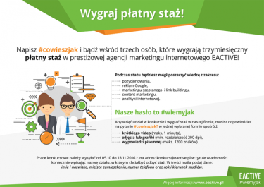 Wygraj płatny staż w EACTIVE
