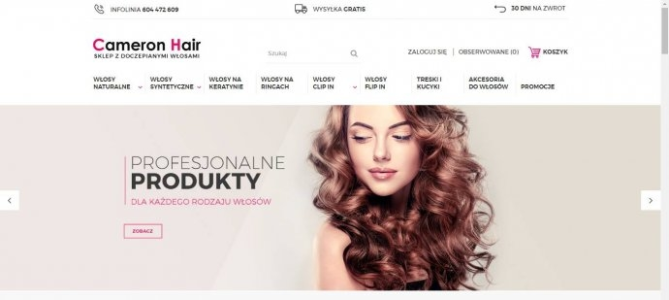 Wygraj darmowe zakupy w sklepie internetowym www.cameron-hair.pl