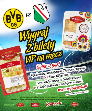 Wygraj bilety na mecz Borussia vs Legia z produktami "U Jędrusia"