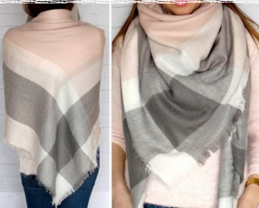 Wygraj gruby szal w pięknym kolorze pudrowego różu