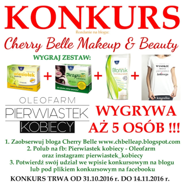 Konkurs "Wygraj zestaw Oleofarm wiesiołek+skrzypolen+błonnik+koszulka"