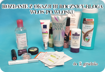 Konkurs "Rozdanie kosmetyczne z okazji 3. rocznicy bloga"