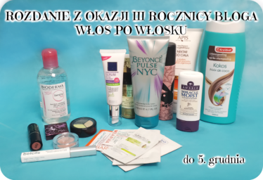 Konkurs "Rozdanie kosmetyczne z okazji 3. rocznicy bloga"