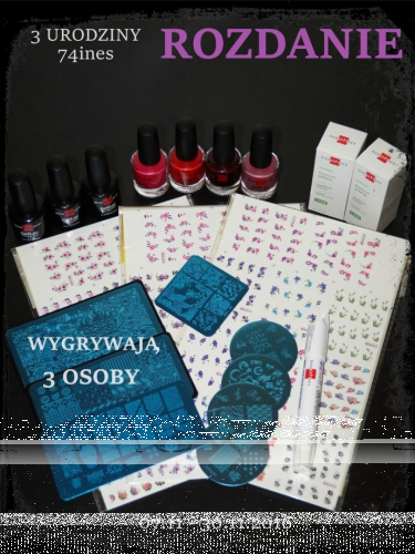 Konkurs "3 urodziny bloga 74ines - rozdanie"