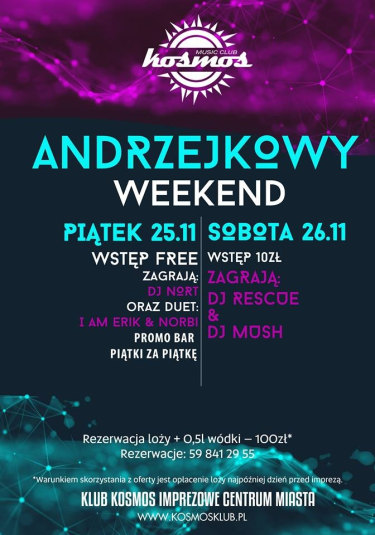 Konkurs Andrzejkowy Klub KOSMOS Słupsk, 18+