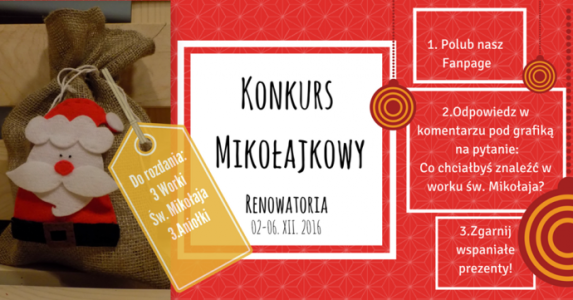 Konkurs "Mikołajkowy 3 worki św. Mikołaja i 3 Aniołki"