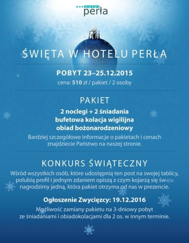 Konkurs "Świąteczny z hotelem Perła"