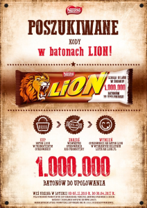 Konkurs "Poszukiwanie kody w batonach LION" Żabka