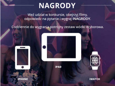 Konkurs "Wyborowa 3 Party Challenge - do wygrania iPhone 6S, iPad, iWatch oraz codziennie wódka" 18+
