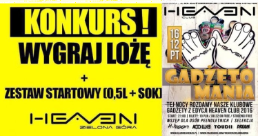 Wygraj 1 z 6 DARMOWYCH LOŻY z PAKIETEM STARTOWYM (o,5+cola) na sali HOUSE lub DANCE