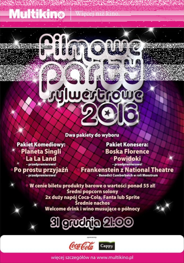 Wygraj podwójne zaproszenie na sylwestrową zabawę w Multikinie Gdańsk! do godz.: 10:00