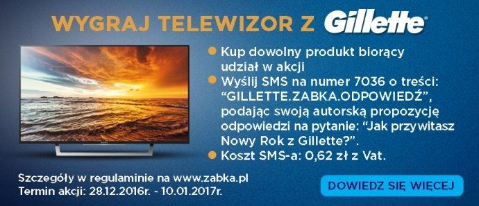 Wygraj telewizor z Gillete, Żabka, Freshmarket