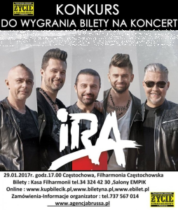 Wygraj bilet na koncert zespołu "IRA" w Filharmonii Częstochowskiej