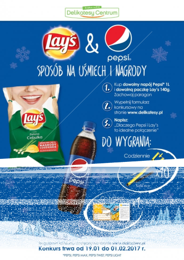 Konkurs "Pepsi i Lay’s Sposób na uśmiech i nagrody" Delikatesy Centrum