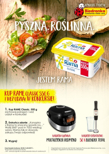 Konkurs "Pyszna. Roślinna.  Jestem Rama" Biedronka
