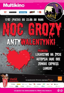 Wygraj podwójne zaproszenie na Nocny Maraton Filmowy. Noc Grozy - antywalentynki, Warszawa