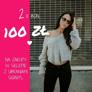 Wygraj bon o wartości 100 zł na zakupy w sklepie z ubraniami sigini.pl