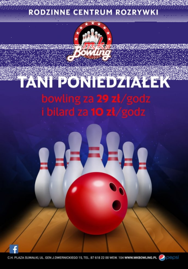 Wygraj kupon na kręgle, Suwałk, do godz. 12:00