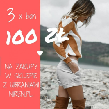 Wygraj bon o wartości 100 zł na dowolne rzeczy ze sklepu Niren.pl