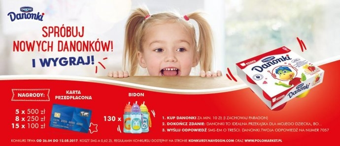 Konkurs "Spróbuj Nowych Danonków i wygraj" Polomarket