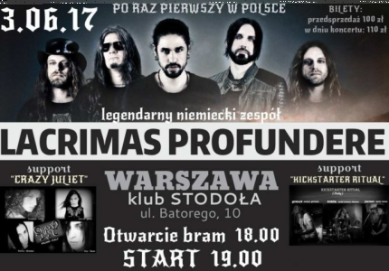 Wygraj bilety na koncert Lacrimas Profundere w Warszawie, do godz. 12:00