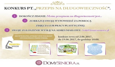 Konkurs pt. "Przepis na długowieczność" do godz. 10:00