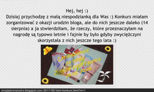 Letni konkurs "Z mojej strony lustra"