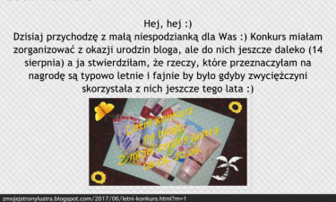 Letni konkurs "Z mojej strony lustra"