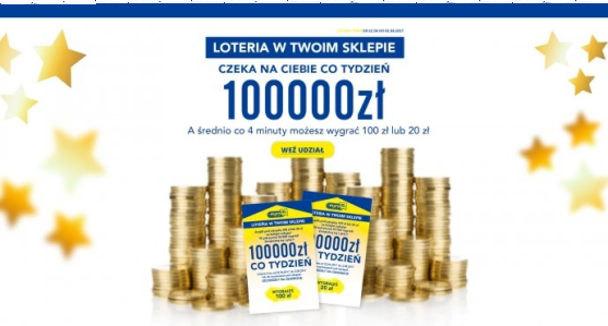 Loteria "Sięgnij po 100 tysiecy złotych!" Eurosklep, Groszek, Gama