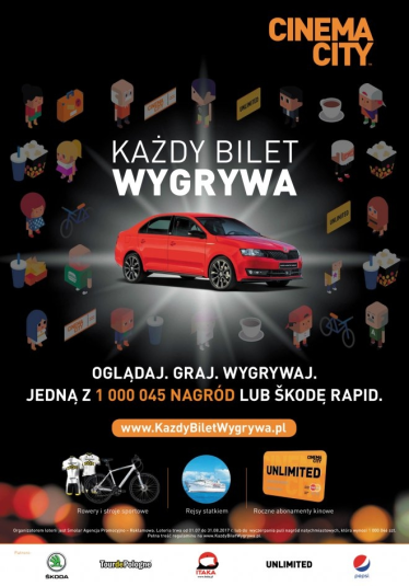 Loteria "Cinema City - KAŻDY BILET WYGRYWA"