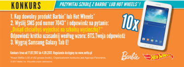 Konkurs "Powrót do szkoły z Barbie i Hot Wheels" Netto