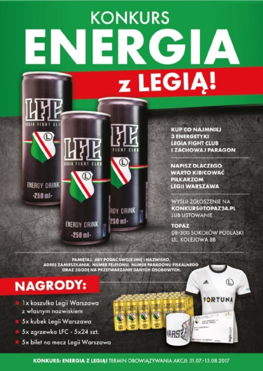 Konkurs "Energia z Legią w Topaz"