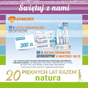 Konkurs Sensodyne "Zadbaj o piękny uśmiech i wygraj!" Drogerie Natura