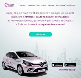 Konkurs fotograficzny "Zostań ambasadorem Traficar"