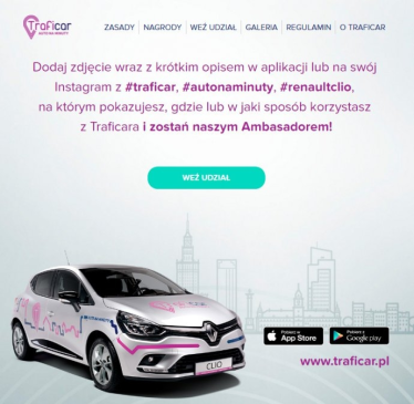 Konkurs fotograficzny "Zostań ambasadorem Traficar"
