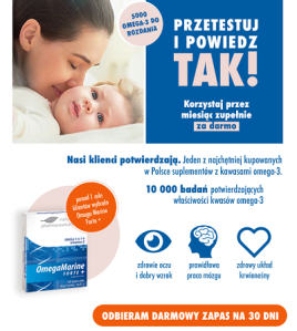 Wypełnij formularz i otrzymaj miesięczny zapas suplementu diety OmegaMarine Forte+