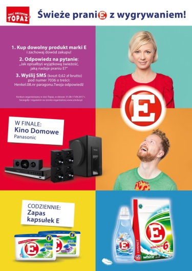Konkurs "Świeże pranie z wygrywaniem" Topaz