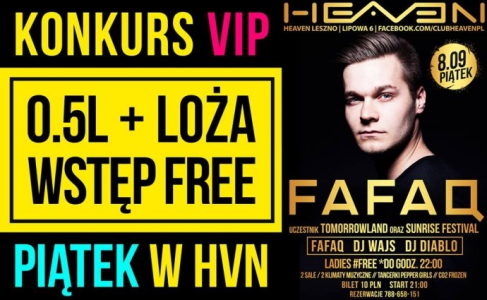 Konkurs "VIP loża + 0.5L + wstęp free, piątek" 18+