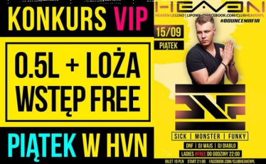 Konkurs "VIP loża + 0.5L + wstęp free, piątek" 18+