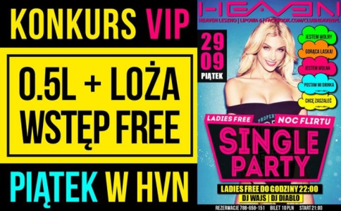 Konkurs "VIP loża + 0.5L + wstęp free, piątek" Leszno, 18+