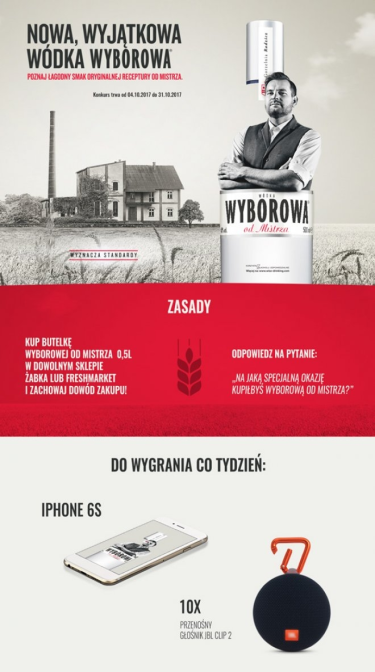 Konkurs "Wyborowa od Mistrza" Żabka, Freshmarket, 18+