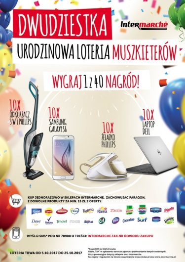 Loteria "Dwudziestolecie Muszkieterow" Intermarche