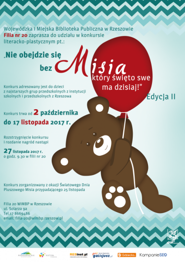 Konkurs "Nie obejdzie się bez Misia, który święto swe ma dzisiaj!" Edycja II