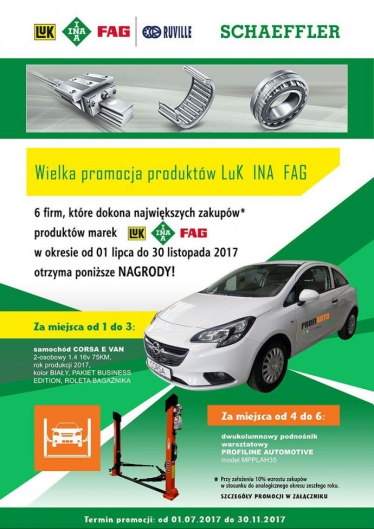 Konkurs dla firm "Wielka promocja produktów Luk INA FAG"