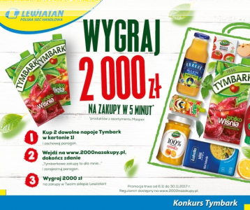 Konkurs z Tymbarkiem - "Wygraj 2000 zł na zakupy w 5 minut" Lewiatan