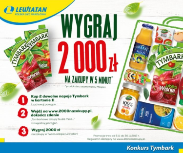 Konkurs z Tymbarkiem - "Wygraj 2000 zł na zakupy w 5 minut" Lewiatan