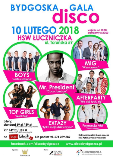 Wygraj bilet Bydgoska Gala Disco - Hala Łuczniczka