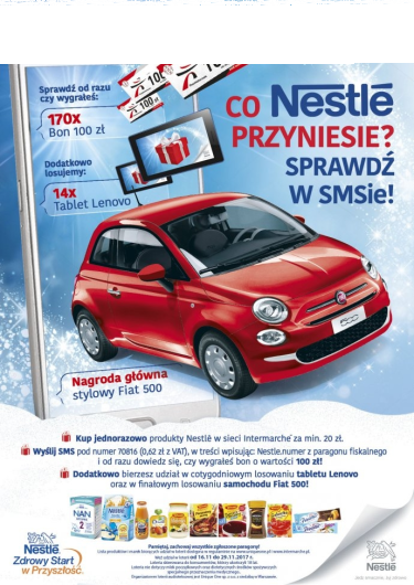 Loteria "Co Nestle przyniesie? Sprawdź w SMSie!" Intermarche