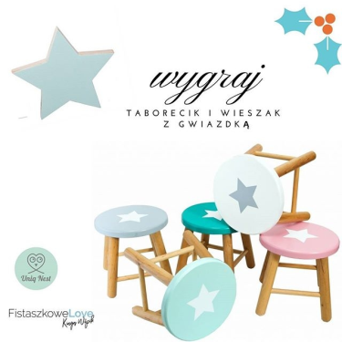 Wygraj śliczny taborecik z gwiazdką i wieszak gwiazda w wybranym kolorze