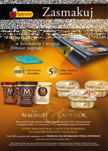 Konkurs "Zasmakuj w filmowych wieczorach z Magnum i Carte d'Or!" Biedronka